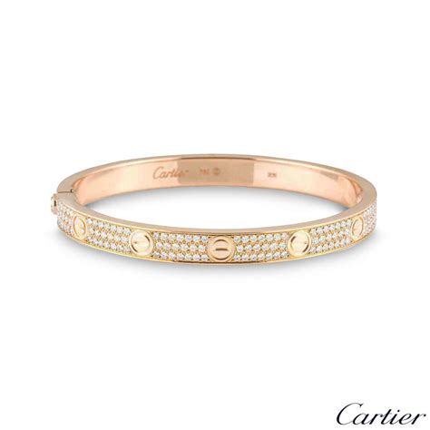 cartier bracelet gold diamond|cartier bracelet full diamond.